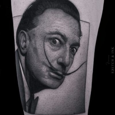 Francois-Selfmade-Tattoo-Berlin-Realistic-Dali-Salvador-Portrait