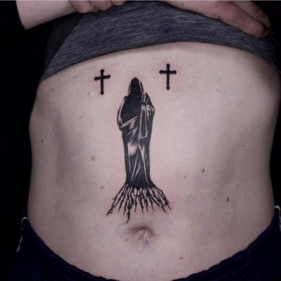 Tom-Selfmade-Tattoo-Berlin-Vegan-Balckwork-a-reaper-cross